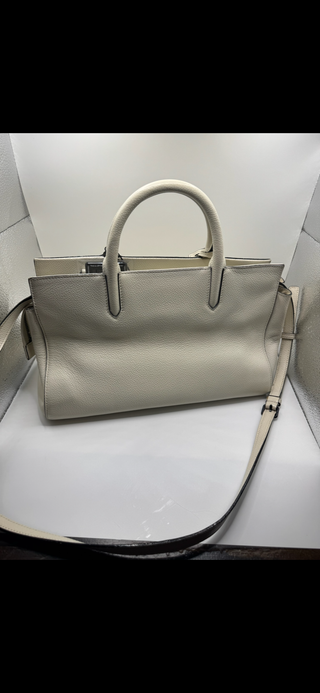 Yves Saint Laurent Cabas Rive Gauche white leather handbag