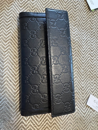 Gucci Guccissima Continental Wallet in Black
