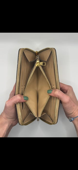 Louis Vuitton Monogram Empreinte Clemence Wallet – Beige Leather