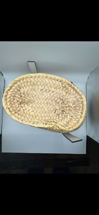 Loewe Raffia Mini Basket Tote – Natural with White Leather