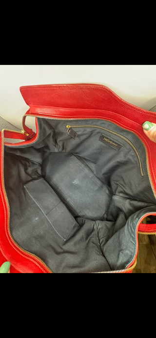 YSL Cabas Chyc Large Red Leather Tote Bag
