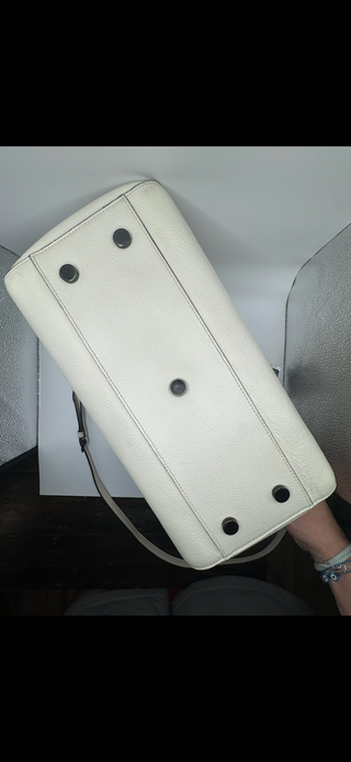 Yves Saint Laurent Cabas Rive Gauche white leather handbag