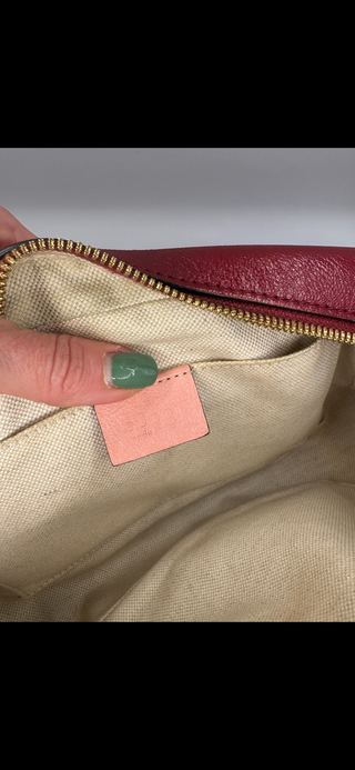 GUCCI GG Red Marmont Shoulder Bag Diagonal Quilted Leather