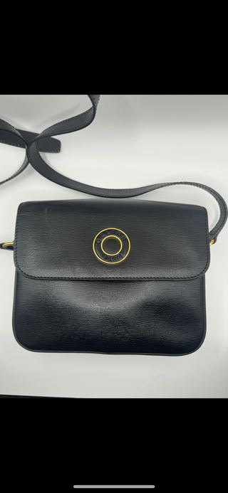 Céline Vintage Macadam Black Leather Crossbody Bag – Red Interior