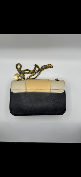 See by Chloé Mini Hopper Crossbody Shoulder Bag – Cement Beige Colorblock