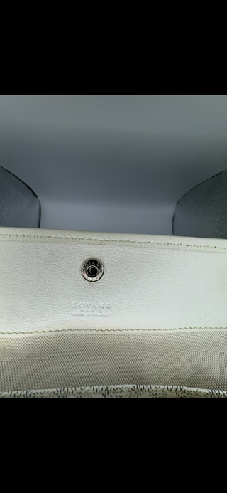 Authentic Goyard St. Louis GM Tote White Goyardine Canvas with Pouch