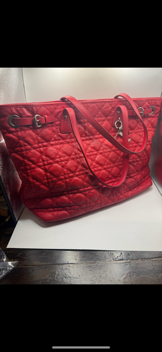 Christian Dior Large Cannage Panarea Tote Bag – Red