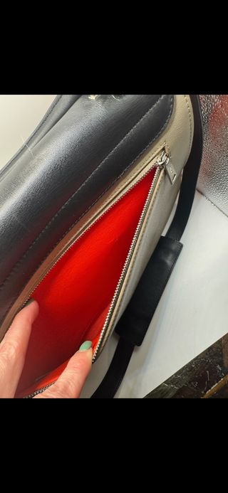 Authentic Celine Trapeze 2-Way Handbag Orange Leather Top Handle Shoulder Bag