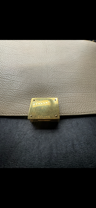 Céline Trapeze Tricolor Leather & Suede Shoulder Bag – Beige, Black, Blue