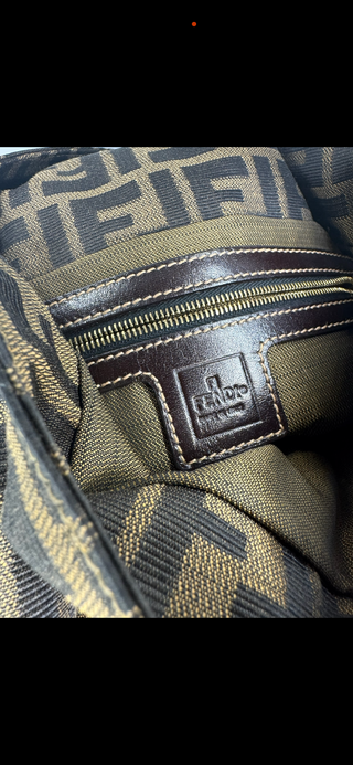 Fendi Zucca Mamma Baguette Shoulder Bag – Brown Canvas with Gold Hardware