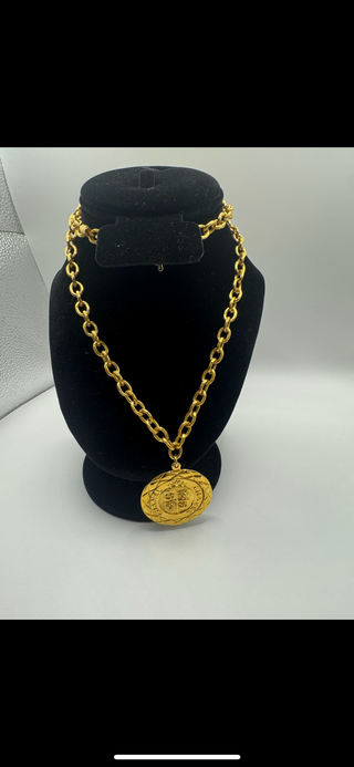 Chanel Vintage Gold-Tone CC Pendant Chain Necklace