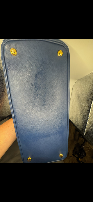 PRADA Galleria Double-Zip Medium Saffiano Leather Tote Bag Blue