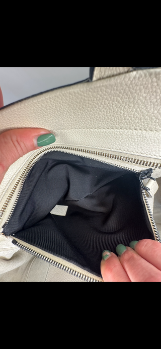 Yves Saint Laurent Cabas Rive Gauche white leather handbag