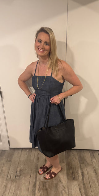 Salvatore Ferragamo Black Pebble Reversible Leather Tote