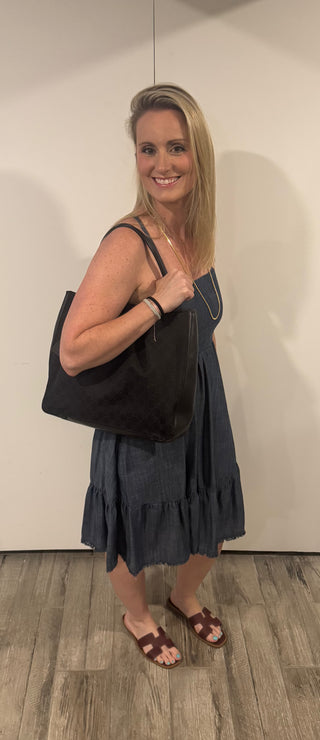 Gucci GG Denim Canvas Tote Bag