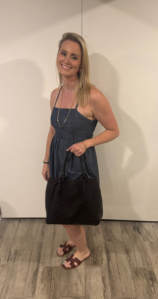 Gucci GG Denim Canvas Tote Bag