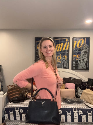 Louis Vuitton Capucines BB Cobalt and Fuchia