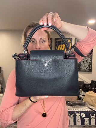 Louis Vuitton Capucines BB Cobalt and Fuchia