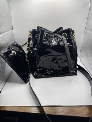 Patent Leather Chanel Bucket Bag with Baby!