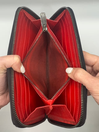 Christian Louboutin Panettone Long Zippy Wallet in Black Spiked Leather