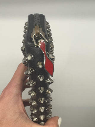 Christian Louboutin Panettone Long Zippy Wallet in Black Spiked Leather