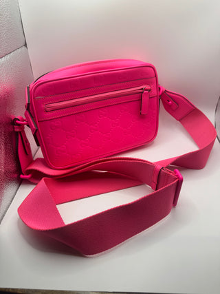 Gucci Pink GG Rubber Effect Crossbody Bag