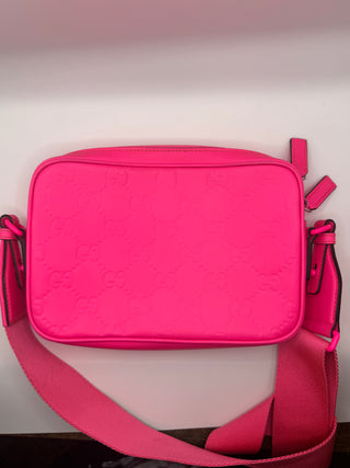 Gucci Pink GG Rubber Effect Crossbody Bag