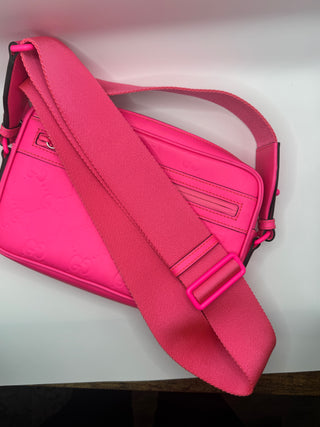 Gucci Pink GG Rubber Effect Crossbody Bag