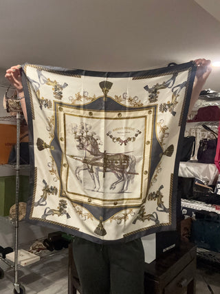 Hermes 90 Harnais Français Silk Scarf