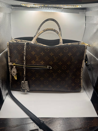 Louis Vuitton Popincourt NM Handbag Monogram Canvas with Python MM