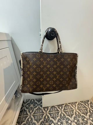 Louis Vuitton Popincourt NM Handbag Monogram Canvas with Python MM