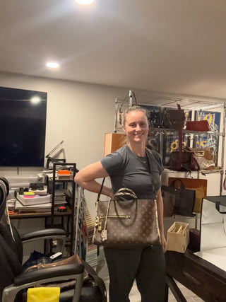 Louis Vuitton Popincourt NM Handbag Monogram Canvas with Python MM
