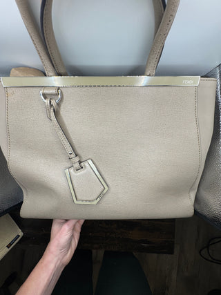 Fendi 2Jours Tote/Handbag Taupe/Beige color