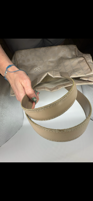 Chanel Travel Line Tote Bag Beige Nylon CC Logo Shopper Handbag