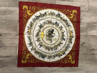 Hermes Scarf - La promenade de Longchamps by P. Ledoux