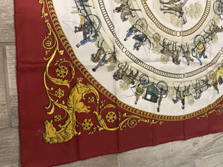 Hermes Scarf - La promenade de Longchamps by P. Ledoux