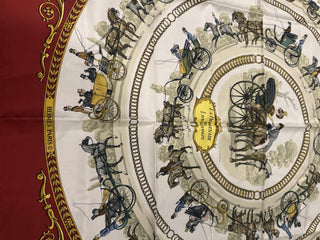 Hermes Scarf - La promenade de Longchamps by P. Ledoux