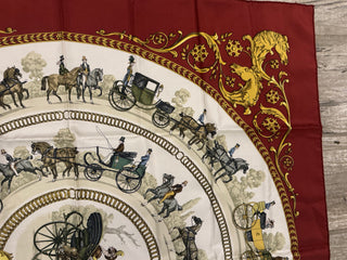 Hermes Scarf - La promenade de Longchamps by P. Ledoux