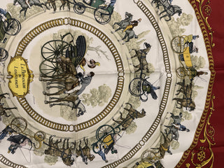 Hermes Scarf - La promenade de Longchamps by P. Ledoux