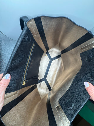 Salvatore Ferragamo Black Pebble Reversible Leather Tote