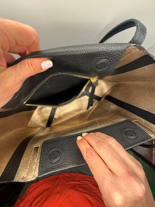 Salvatore Ferragamo Black Pebble Reversible Leather Tote