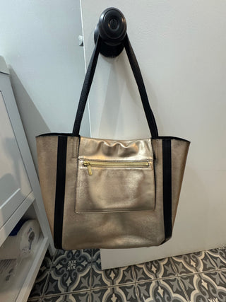 Salvatore Ferragamo Black Pebble Reversible Leather Tote