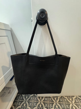 Salvatore Ferragamo Black Pebble Reversible Leather Tote