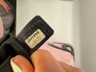 CHANEL Calfskin Quilted Black and Pink Purse