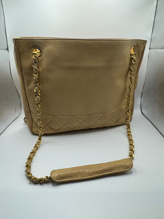 CHANEL Vintage Cream Calfskin Bag