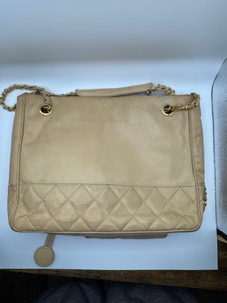 CHANEL Vintage Cream Calfskin Bag