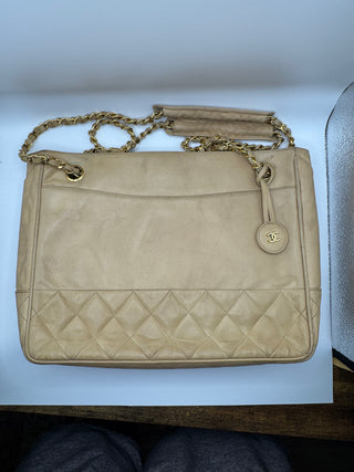 CHANEL Vintage Cream Calfskin Bag