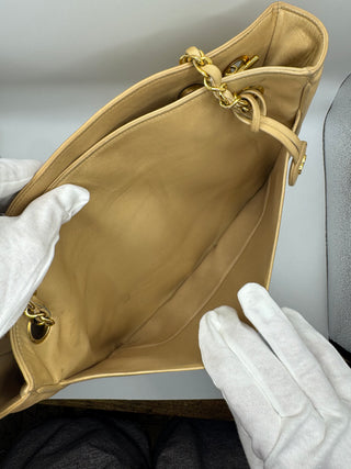 CHANEL Vintage Cream Calfskin Bag