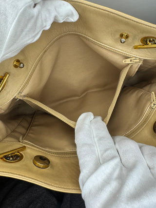 CHANEL Vintage Cream Calfskin Bag