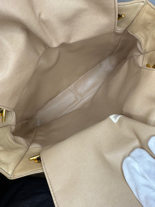 CHANEL Vintage Cream Calfskin Bag